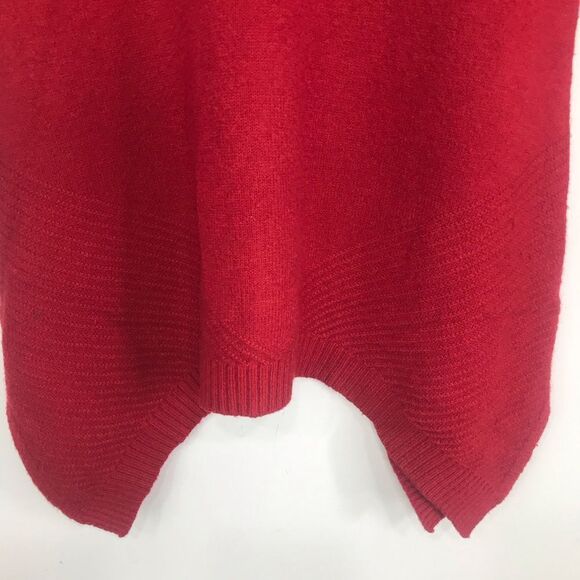 Patrizia Luca Milano Red Knit Mock Neck Curve Hem Pullover Tunic Sweater - Picture 4 of 16